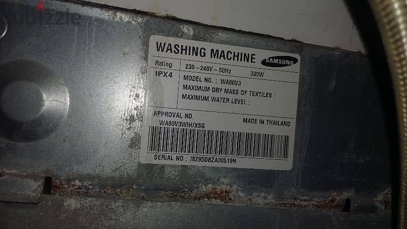 Samsung washing machine 8 kg 3