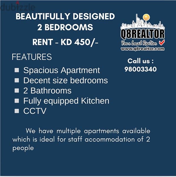 Fully  Furnished 2 Bedrooms for Rent 1