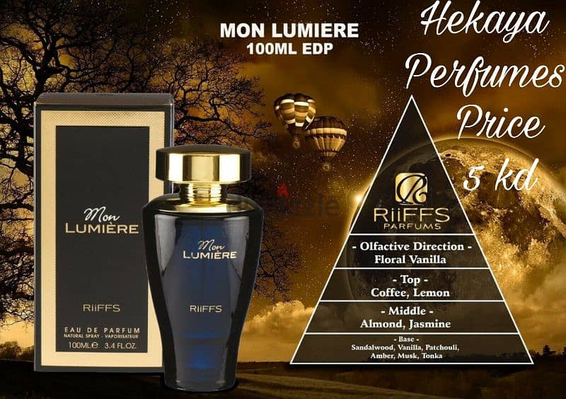 Mon Lumiere for women 100ml EDP by Riiffs only 5kd and free delivery 0