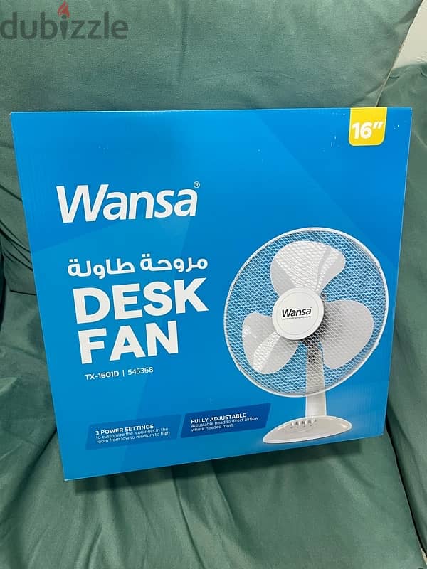 new Wansa fan 10 kd only warranty 1 year with box and remote 2