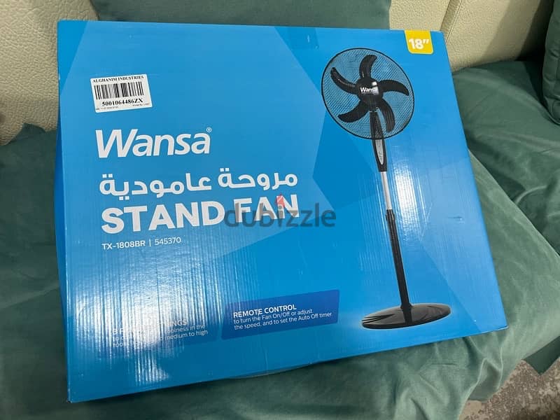 new Wansa fan 10 kd only warranty 1 year with box and remote 9