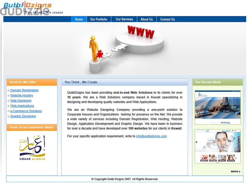 Qutbi Dzigns Kuwait- Creative Static/ Dynamic Website Domian Hosting 0