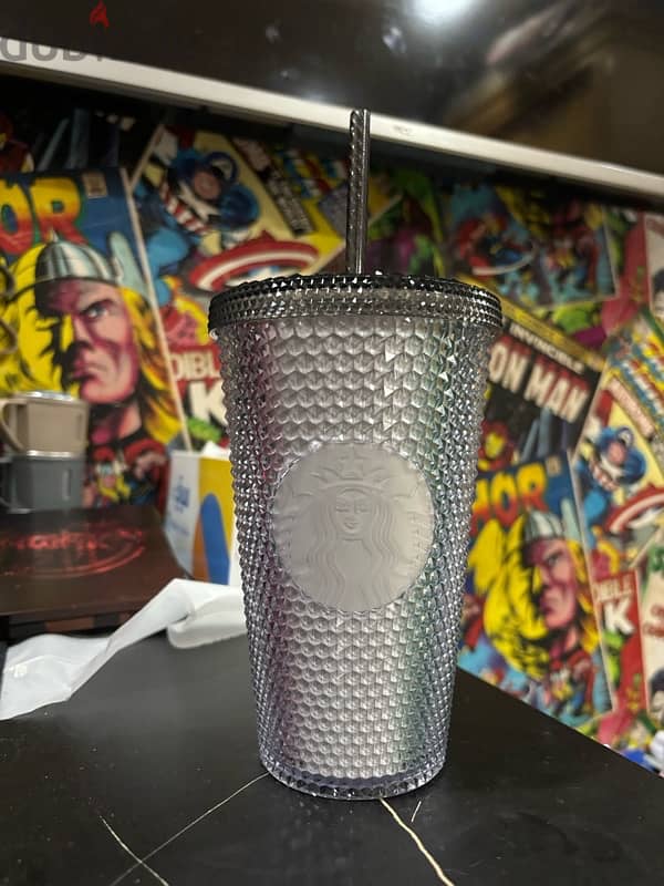 Starbucks 473ml Studded Tumbler with Straw - Black Matte Finish 0