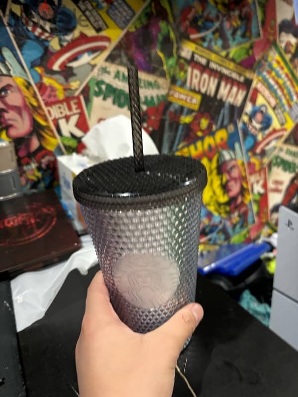 Starbucks 473ml Studded Tumbler with Straw - Black Matte Finish 1