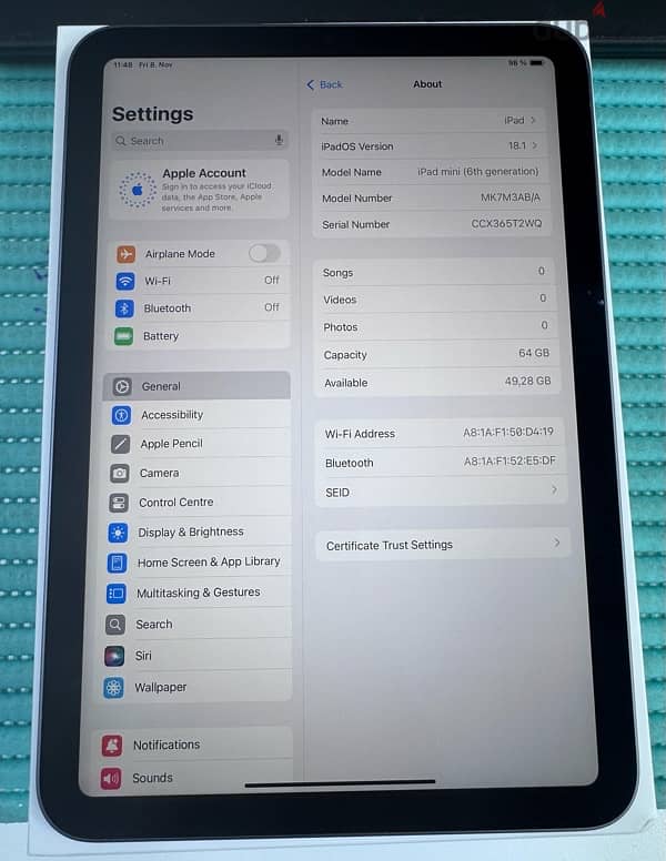 Apple iPad Mini 6 64 GB Wifi Space Grey Used ! 5