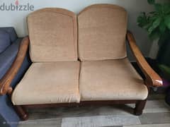 Wooden two seater sofa 0