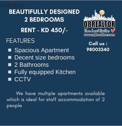 2 Bedrooms Fully -furnished apartment