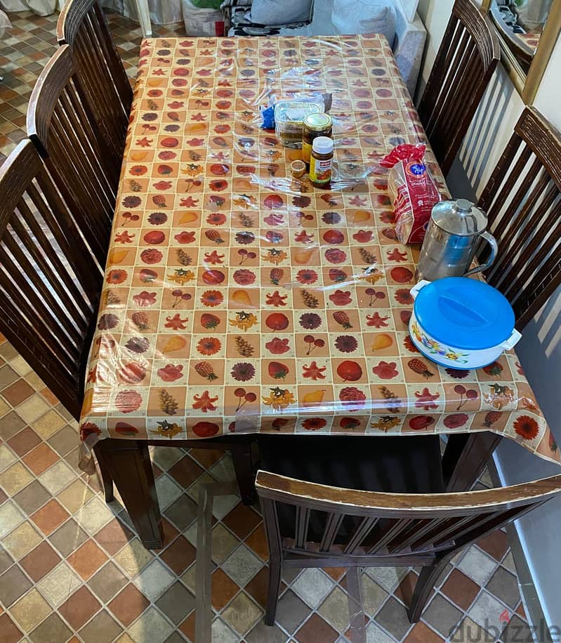 Strong wood Table + 6 chairs for Sale 0