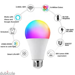 Tuya Wifi Smart Bulb Led Lamp E27 Phone APP Control 0