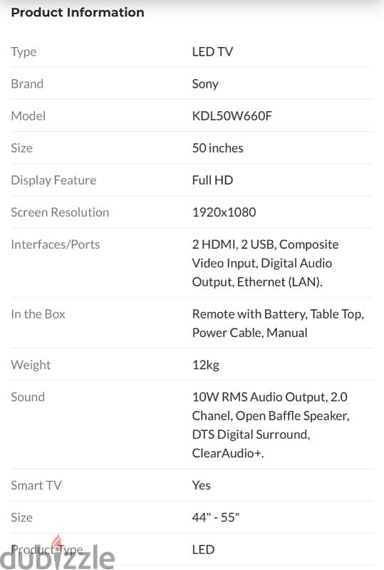 SONY KDL 50W660F 1