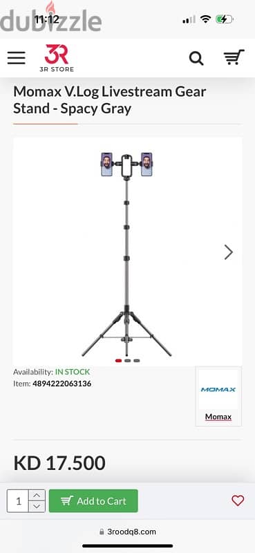 Momax V. Log Livestream Gear Stand 1