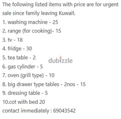 HOME APPLIANCES AND HOME FURNITURE FOR URGENT SALE 0