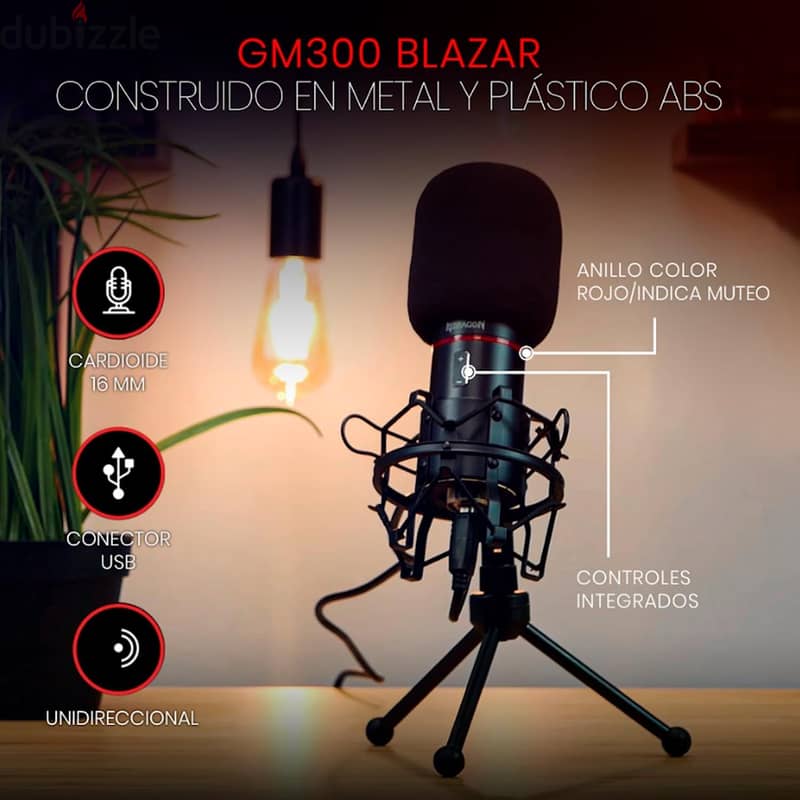 Redragon Blazar GM300 USB Gamer and Streamer Condenser Microphone 1