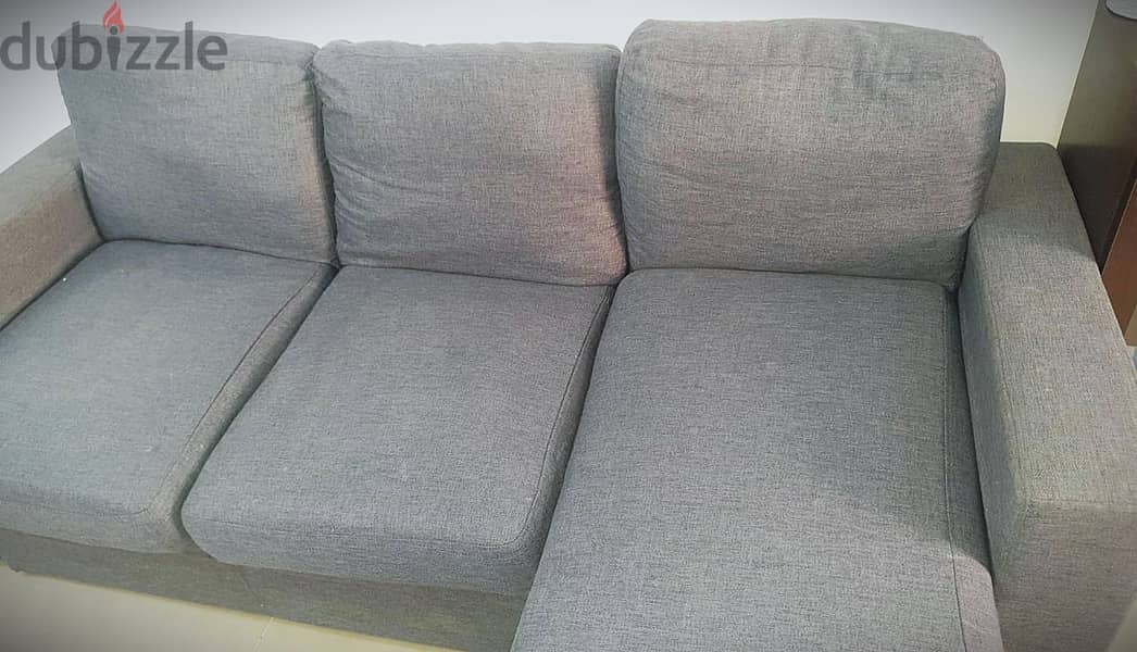 Used L' shape sofa, Bean chair & Coffee table. Salmiya '12. 4