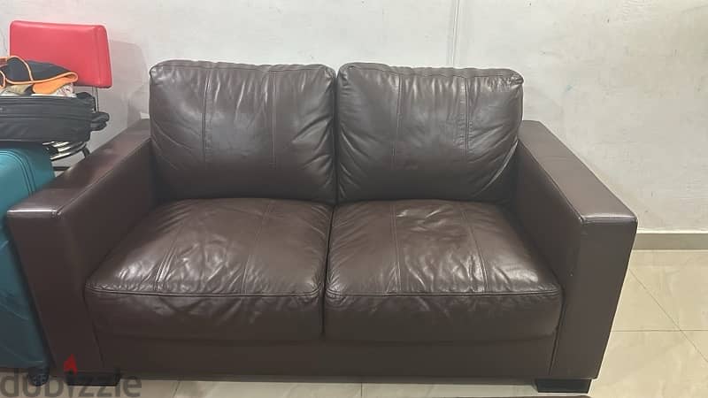 Sofa set, Genuine Leather, Brown colour 1