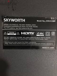 SKYWORTH TV65" broken screen 0