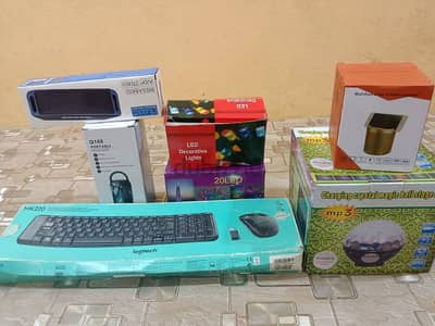 wireless speaker,led decorative lights and keyboard with mouse