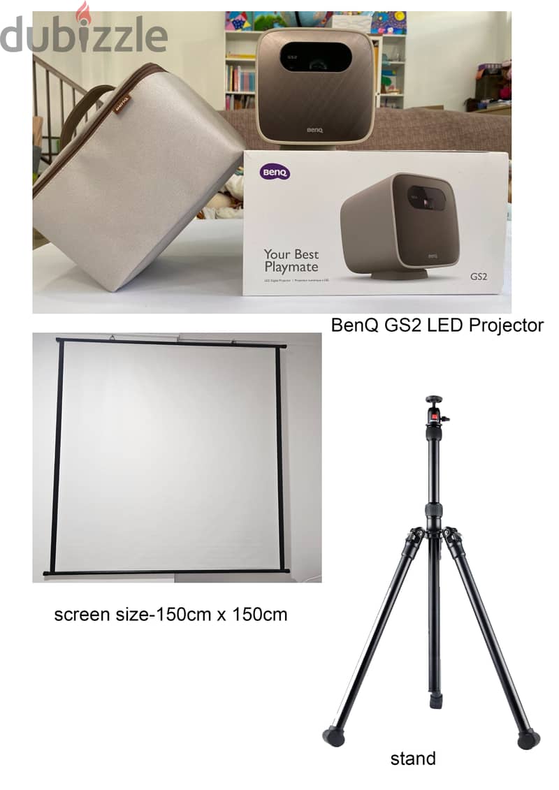 BenQ GS2 LED Projector+screen+stand for sale 0