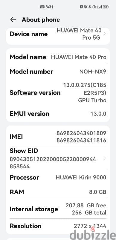 Huawei mate 40 pro 5G like new condition 4