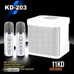 KD-203 High Power Portable Karaoke Bluetooth Speaker With 2 Microphone 0