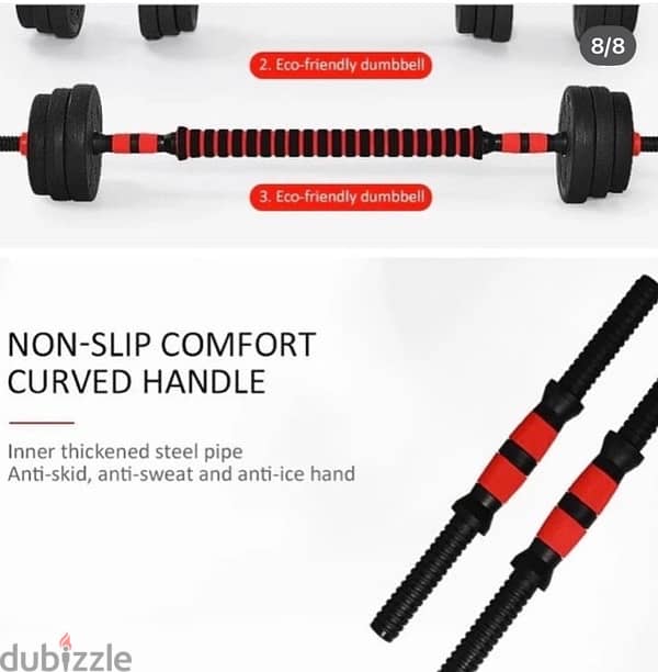 believe it or not 10 kg only new dumbbell red black best quality 10 kd 7