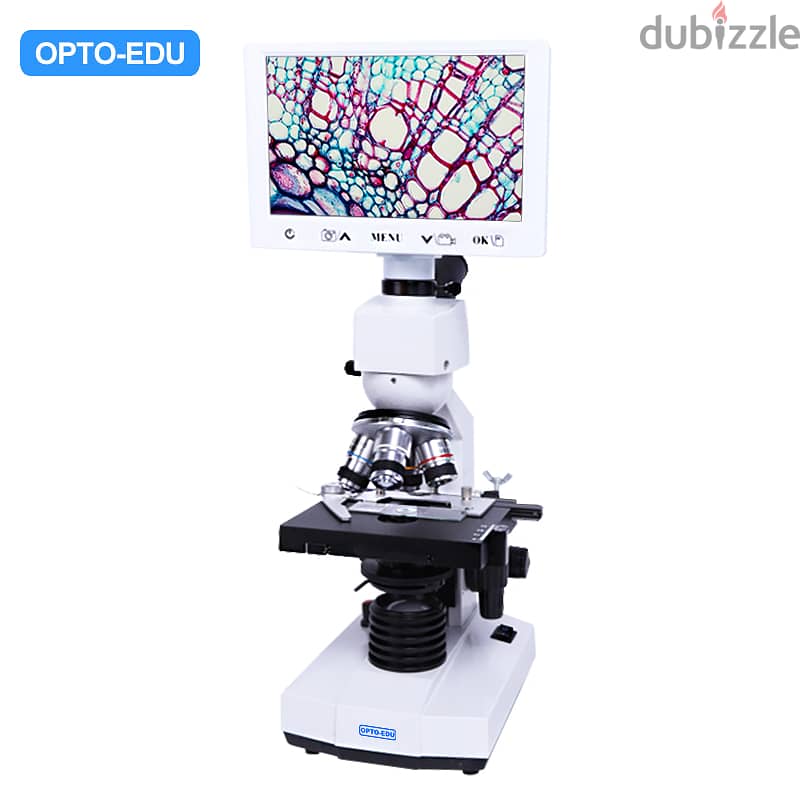 7" LCD Biological Dual Lens Digital Microscope, 2.0M, Teaching Head Te 1