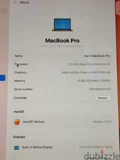 Mac book pro 2017 core i5 8 GB ram 128 ssd with box 0