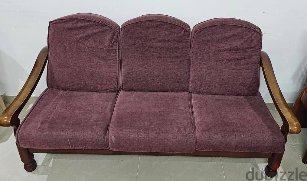 A Used Wooden Sofa set for sale 3+2 seater in Abbasiya 1