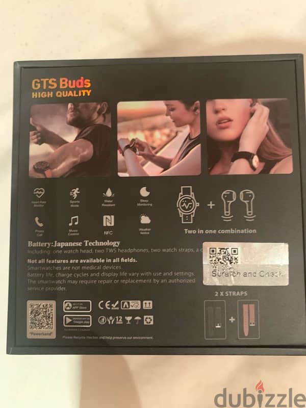 Hie-Q Japan smart watch and air buds . new condition 3