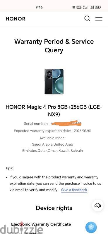 Honor magic 4 pro 8+5 ram 256 gb 6