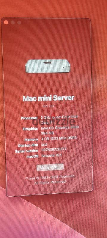 iMac mini i7 4gb ram Samsung 500gb ssd 1