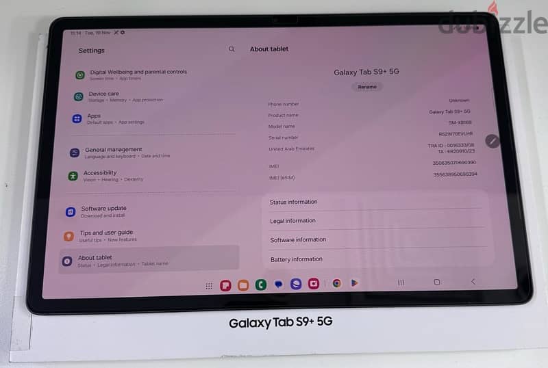 Samsung Galaxy TAB S9+ 256GB Wifi + 5G Cellular 12.4” Black Used! 6