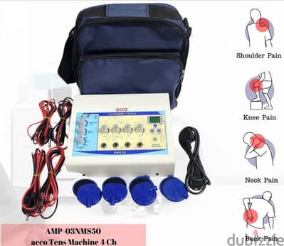 Tens Machine electrical nerve stimulation with  4 CH (WITH 8 PADS) as