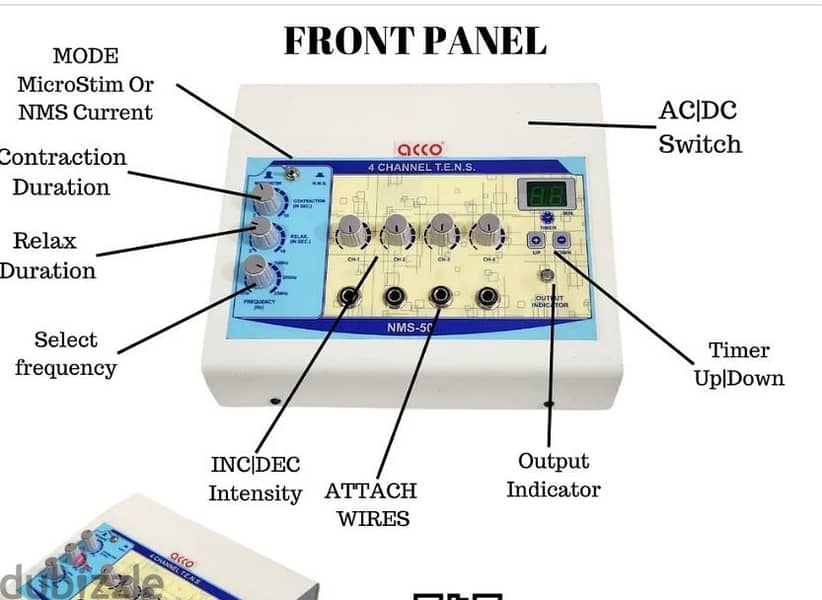 Tens Machine electrical nerve stimulation with  4 CH (WITH 8 PADS) as 1