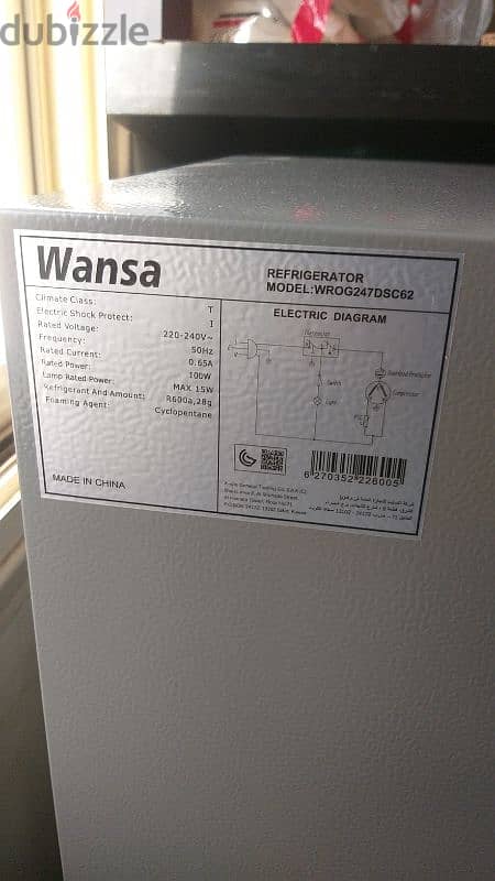 Wansa Refrigerator for sale New Condition 5month old leaving Kuwait. 2