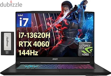 MSI Katana 17 17.3144Hz FHD Gaming Laptop, Intel I7-13620H 64GB DDR5