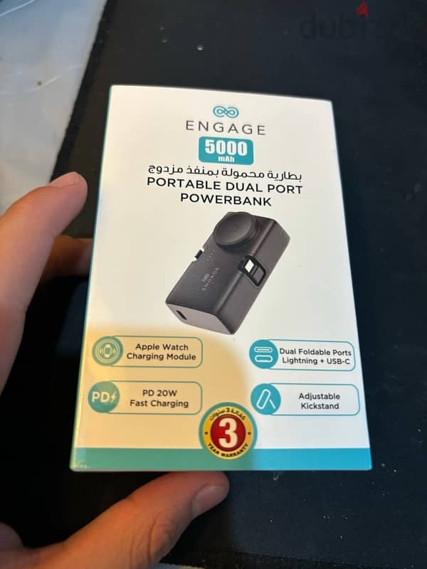 Engage 5000mAh Dual Port Powerbank - Fast Charging, Apple Watch Module 1