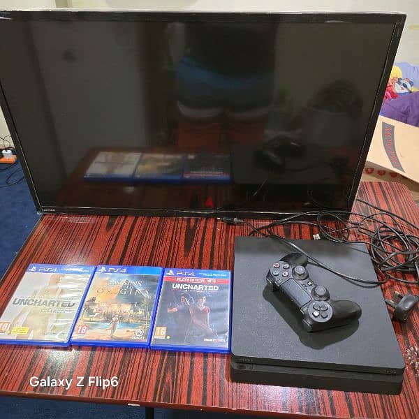 32" Toshiba tv w/ ps4 and free 3 cds 1