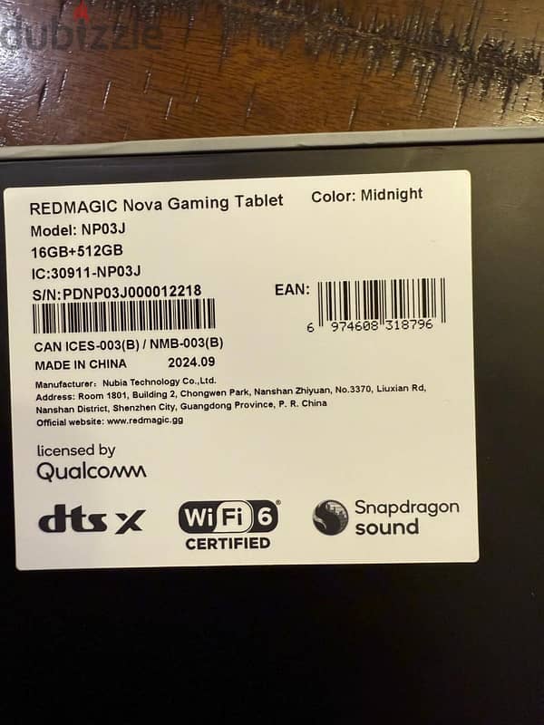 redmagic nova gaming tablet 512 Gb and 16Gb ram 0