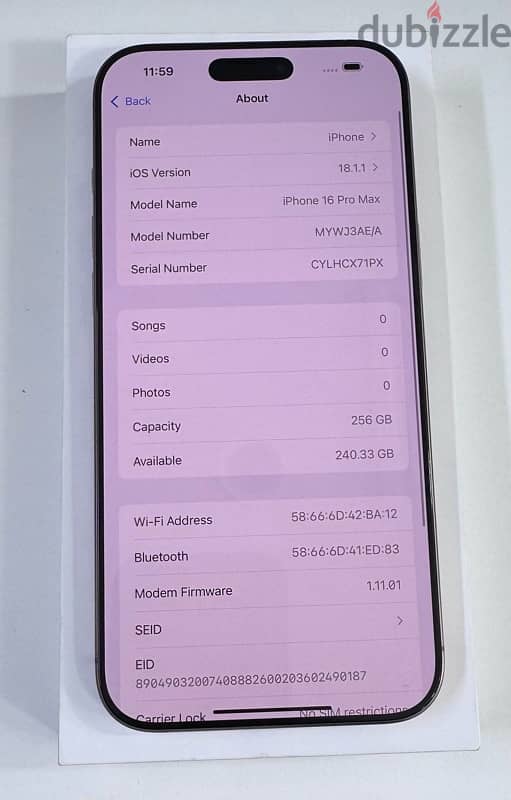 iPhone 16 Pro Max 5G 256 GB  Desert titanium 10 days Used Only ! 6