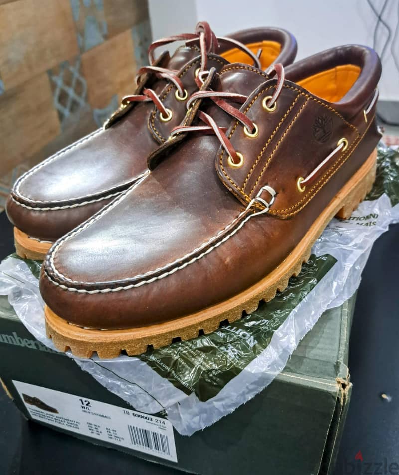 New & unused Timberland 3 eye lug boat shoes size 46. LAST PRICE IS 35 1