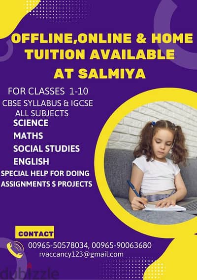 Tuition Available in Salmiya