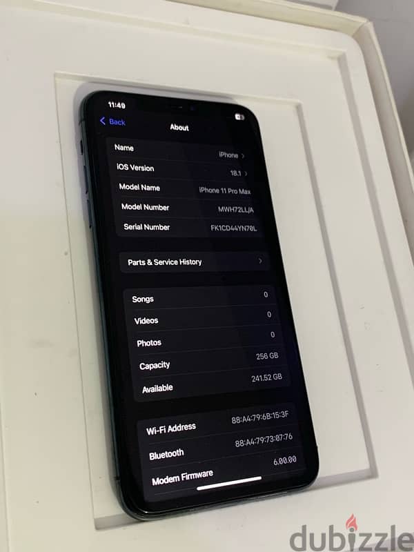 iPhone 11 Pro Max 256gb battery 100% display change and battery change 11