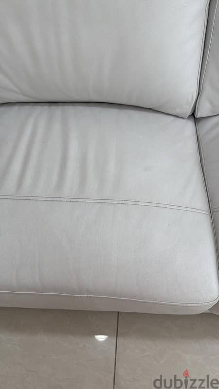 leather white sofa and 3nos individual sofas 1