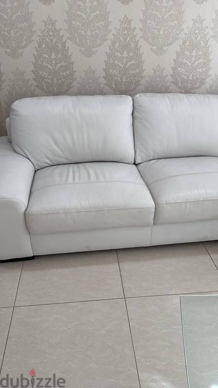 leather white sofa and 3nos individual sofas 2