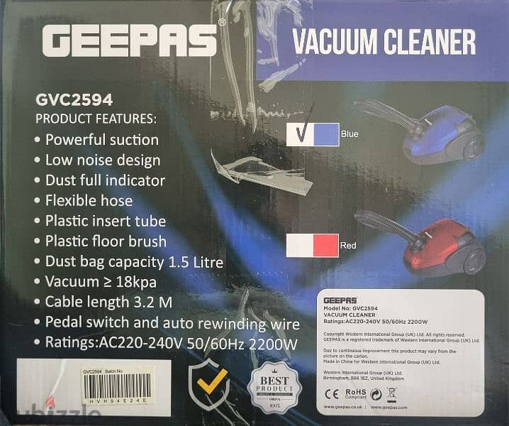 GEEPAS vacuum cleaner 0