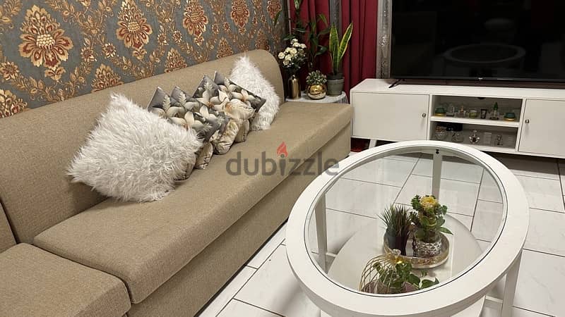 Sofa Beige color excellent condition for sale 9