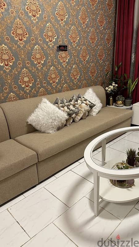 Sofa Beige color excellent condition for sale 14