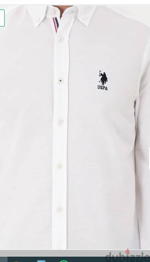 NEW with Tags U. S. Polo Assn White Long Sleeve Oxford Shirt SIZE L . 2