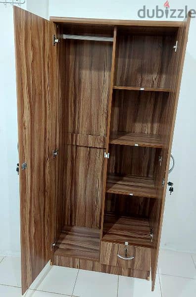 2 Doors Cupboard With Mirror in Excellent Condition 0